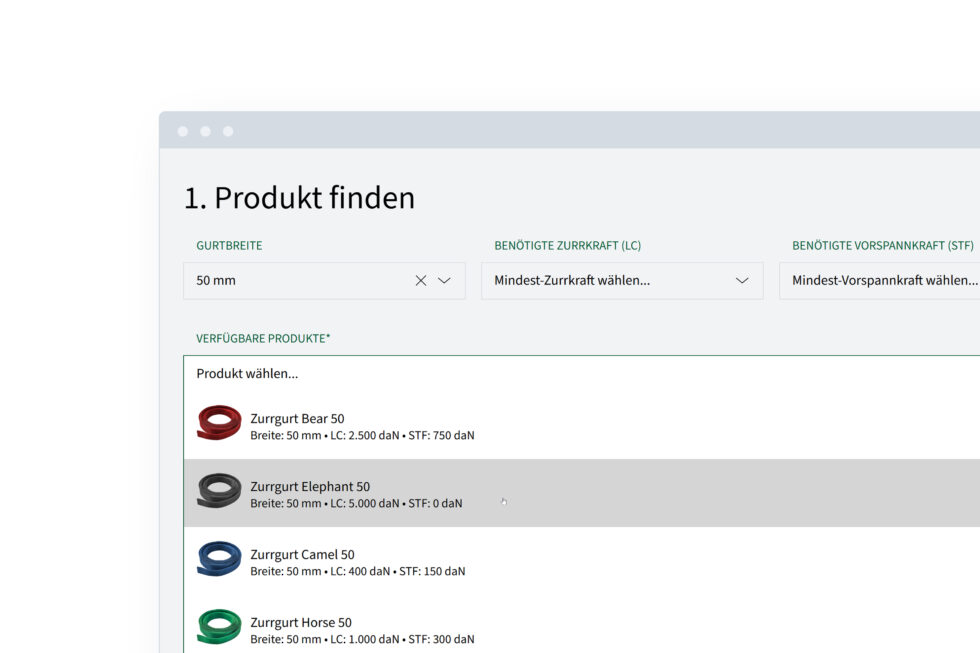 Screenshot eines hochwertigen Produktkonfigurators als Sinnbild für die hochwertige Arbeit unserer Sales Automation Agentur Berlin