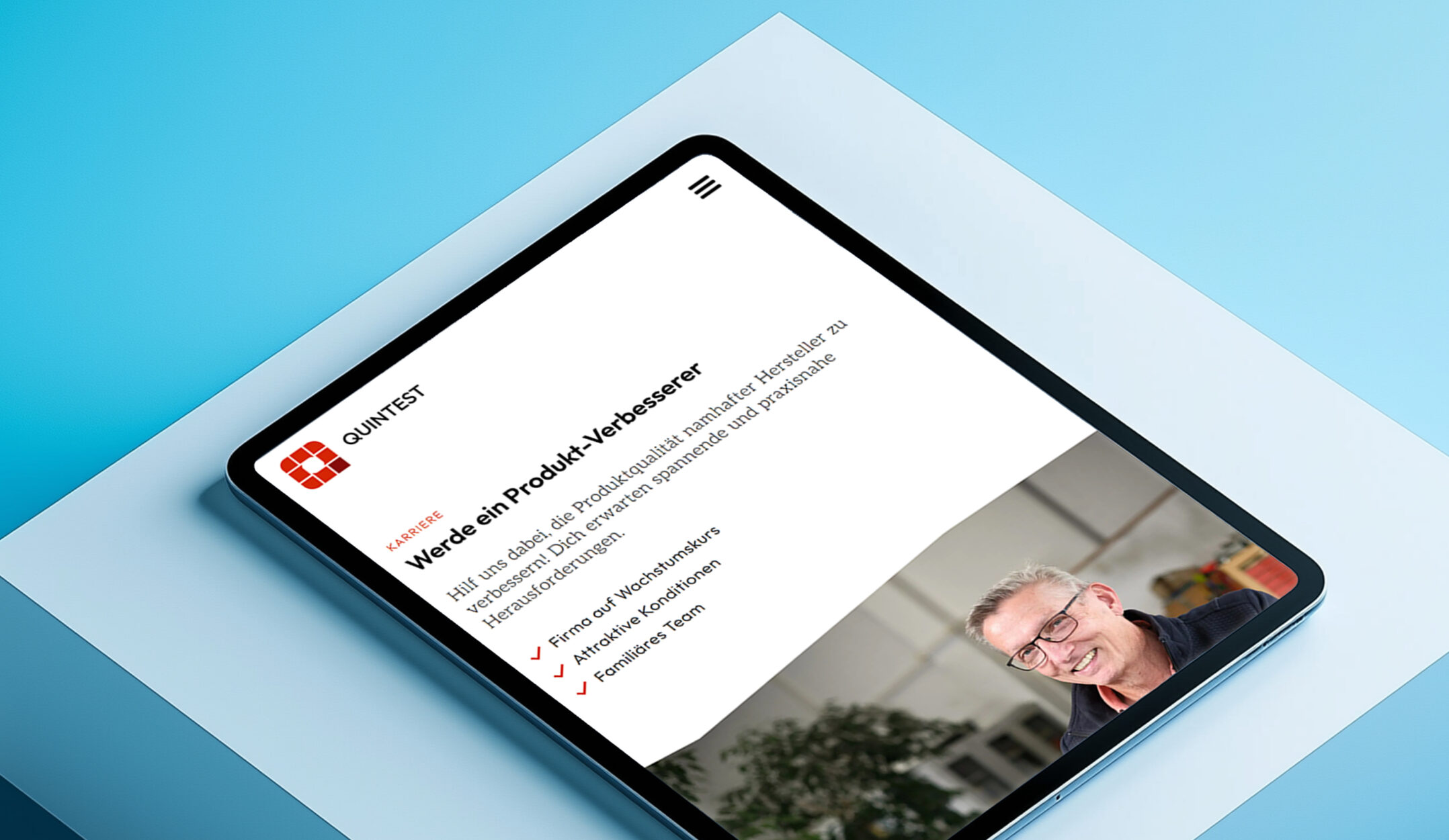 Hero-Bild zum Thema Content-Marketing-Agentur und Textagentur Berlin zeigt Screenshot einer Referenzseite, auf dem ein Karriere-Portal zu sehen ist.